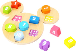 Tooky Toy Mickey Mouse Houten Getallenpuzzel 24 Maanden - Educatief Speelgoed - 11-delig
