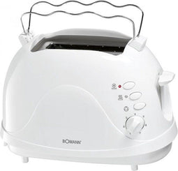 Bomann TA 246 CB - Broodrooster - 2 sneden met ontdooifunctie en opwarmfunctie - Wit