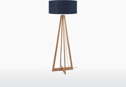 GOOD&MOJO Vloerlamp Everest - Blauw/Bamboe - Ø60cm - Scandinavisch,Bohemian - Staande lampen voor Woonkamer - Slaapkamer