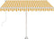 vidaXL - Luifel - automatisch - met - LED - en - windsensor - 350x250 - cm - geel - en - wit