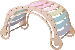 KateHaa Houten XXL Klimboog Rocker Pastel - Klimrek - Houten Montessori Speelgoed