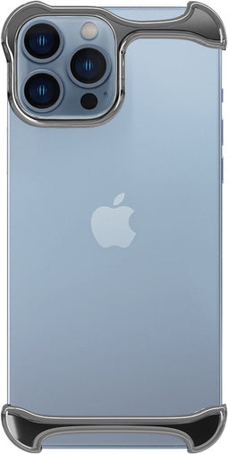 Arc Pulse - Dubbelzijdige Titanium Bumper Case - Geschikt voor iPhone 13 Pro Max - Zilver