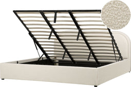 QUILLIEN - Bed met opbergruimte - Beige - 180 x 200 cm - Polyester