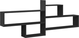vidaXL - Wandschap - 167,5x18x68 - cm - bewerkt - hout - zwart