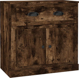 vidaXL - Dressoir - 70x35,5x67,5 - cm - bewerkt - hout - gerookt - eikenkleurig