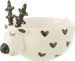 J-Line kom Hert Hart Dolomiet - porselein - wit/zwart