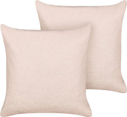 LEUZEA - Sierkussen set van 2 - Roze - 60 x 60 cm - Bouclé