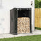 vidaXL - Haardhoutrek - met - regenhoes - 150x80x200 - cm - gegalvaniseerd - staal