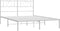 vidaXL - Bedframe - met - hoofdbord - metaal - wit - 135x190 - cm