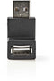 Nedis CCGB60940BK - USB A naar USB A Adapter - Voorkomt kabelbreuken - Zwart
