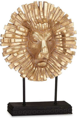 Decoratieve figuren Leeuw Zwart Gouden 28 x 38,5 x 11,5 cm (4 Stuks)