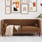 vidaXL - Tweezitsbank - Chesterfield-stijl - met - bolsters - kunstsuède - bruin