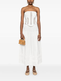 Ulla Johnson Harlow - Rok - Elastische tailleband en zijzakken - Wit
