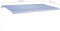 vidaXL - Luifel - handmatig - uittrekbaar - met - LED - 6x3,5 - m - blauw - en - wit