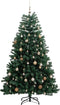 vidaXL - Kunstkerstboom - met - scharnieren - 300 - LED's - en - kerstballen - 210 - cm