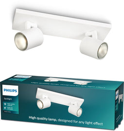 Philips Runner - Opbouwspot - 2-lichts draaibaar - Wit