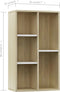 vidaXL - Boekenkast/dressoir - 50x25x80 - cm - bewerkt - hout - wit - en - eikenkleur