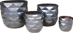 PTMD Lotte Bloempot Diamant - H52 x Ø53 cm - Set van 4 - Keramiek - Brons