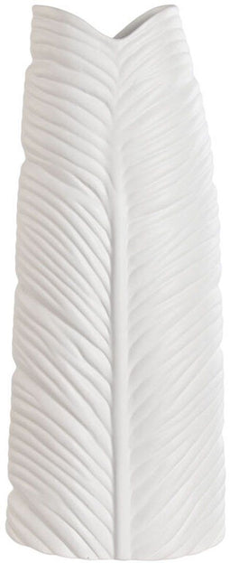 Vaas Home ESPRIT Wit Keramiek Tropisch Blad van een plant 21 x 10 x 50 cm