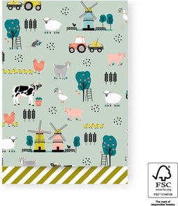 House of Products - Cadeauzakjes - Cadeauzakjes Farm - Groene strepen - 17 x 25 cm - 200 stuks