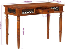 vidaXL - Bureau - met - lade - 110x50x76 - cm - massief - acaciahout