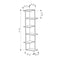 Hoekschappen Alexandra House Living Wit Hout MDP 37 x 141 x 24 cm 4 Planken