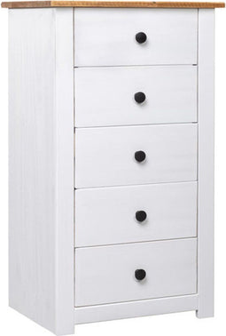 vidaXL - Dressoir - Panama - Range - 46x40x89 - cm - grenenhout - wit