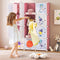 COSTWAY Kinderkledingkast - Reksysteem kunststof 12 kubussen 2 hangers - Roze en Wit