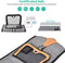 Uitvouwbare draagbaar zonnepanneel - 4 panelen waterbestendige en lichtgewicht solar charger - 22 W. - 2 USB Type-A outputs - 5 V. apparaten opladen - Met 2 zwarte karabijnhaken
