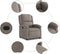 Fauteuil verstelbaar stof taupe
