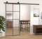vidaXL - Schuifdeur - 90x205 - cm - aluminium - en - ESG-glas - zwart
