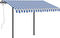 vidaXL - Luifel - automatisch - met - LED - en - windsensor - 3x2,5 - m - blauw - en - wit