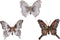 Vlinder veer clip l12h10 cm assorti 3st