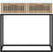 vidaXL - Wandtafel - 80x30x75 - cm - bewerkt - hout - en - ijzer - wit