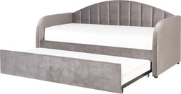 Beliani EYBURIE - Onderschuifbed - Grijs - Fluweel