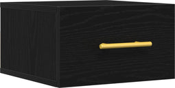 vidaXL - Bedside - Cabinet - Wandgemonteerd - Zwart - Eiken - 35x35x20 - cm