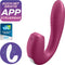 Satisfyer, drukgolfvibrator, konijn, 'Sunray', 15 cm, met app, waterdicht, oplaadbaar, huidvriendelijke siliconen
