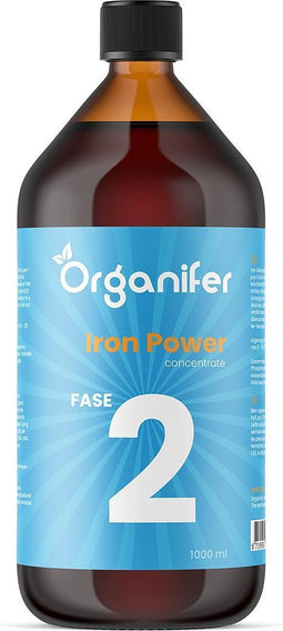 Vloeibare Meststof voor Bloeifase - 1L Concentraat - (Voor 500 liter plantenvoeding) Iron Power fase 2 - Voor hogere Kwaliteit, meer Smaak, diepere Kleuren, sterkere Vruchten in ieder gewas - Organifer
