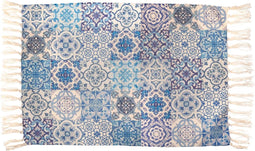 Vloerkleed Blauwe tegel klein - Sass & Belle