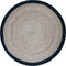 Vloerkleed Jute Rond Naturel/Zwart ø120 cm