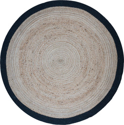 Vloerkleed Jute Rond Naturel/Zwart ø160 cm