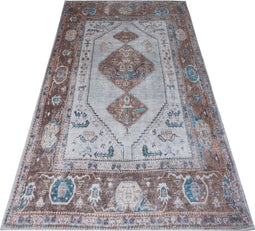 Vloerkleed Karaca Blue/Brown 06 - 70 x 140 cm