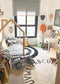 Vloerkleed kinderkamer Round ABC Natural-Black