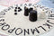 Vloerkleed kinderkamer Round ABC Natural-Black