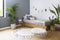 Vloerkleed kinderkamer Round ABC Natural-Black