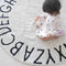 Vloerkleed kinderkamer Round ABC Natural-Black