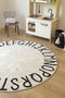 Vloerkleed kinderkamer Round ABC Natural-Black