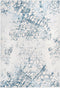 Vloerkleed laagpolig - maritiem geometrisch patroon in used look, modern, onderhoudsvriendelijk - woonkamer, slaapkamer, eetkamer, kantoor - kleur: blauw, afmetingen: 120 x 180 cm