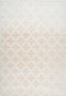 Vloerkleed, laagpolig Marokkaans patroon, zijdeachtige glans, dun, zacht voor woonkamer, slaapkamer, loper, met anti-slip crèmebeige, maat: 80 x 150 cm