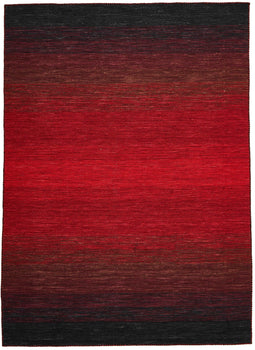Vloerkleed MOMO Rugs Panorama Kelim Black Red 80x200 cm